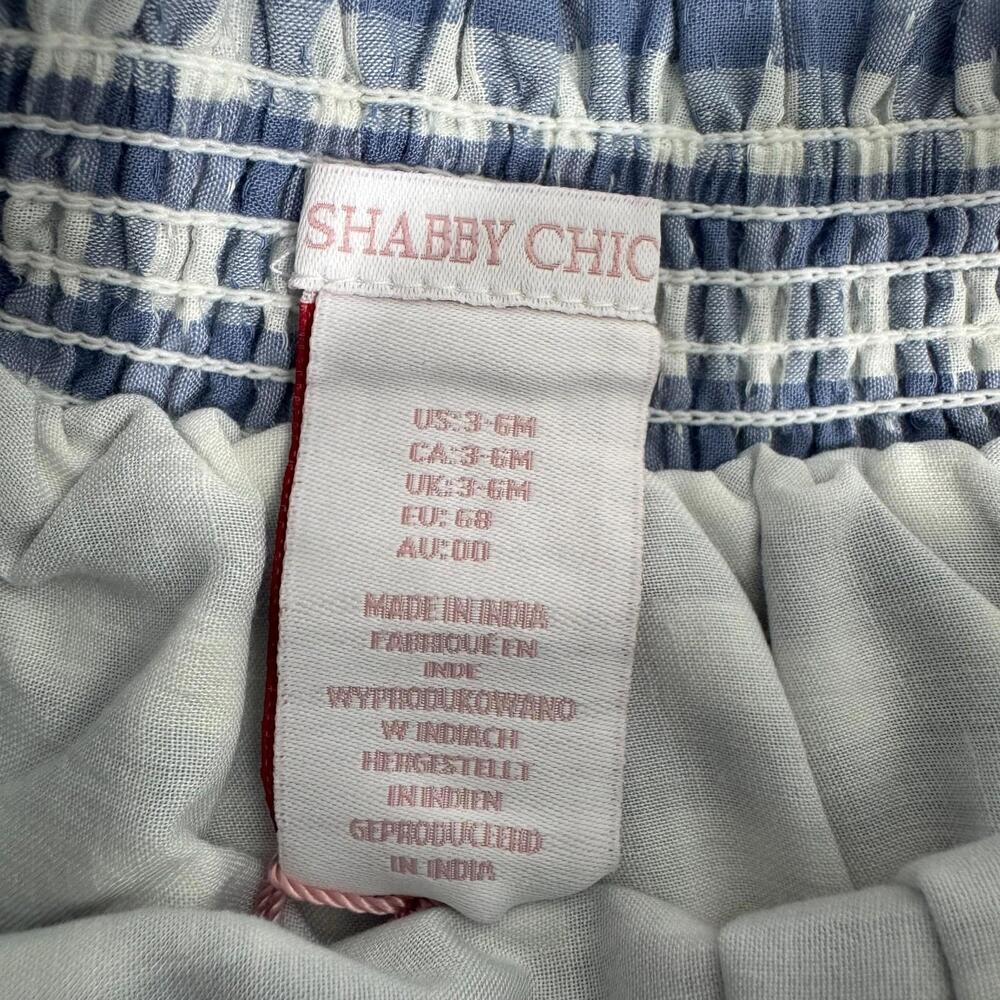 Shabby Chic Baby Girl Size 3-6M Blue Gingham Print Sun Dress Matching Hat Set - Picture 4 of 9